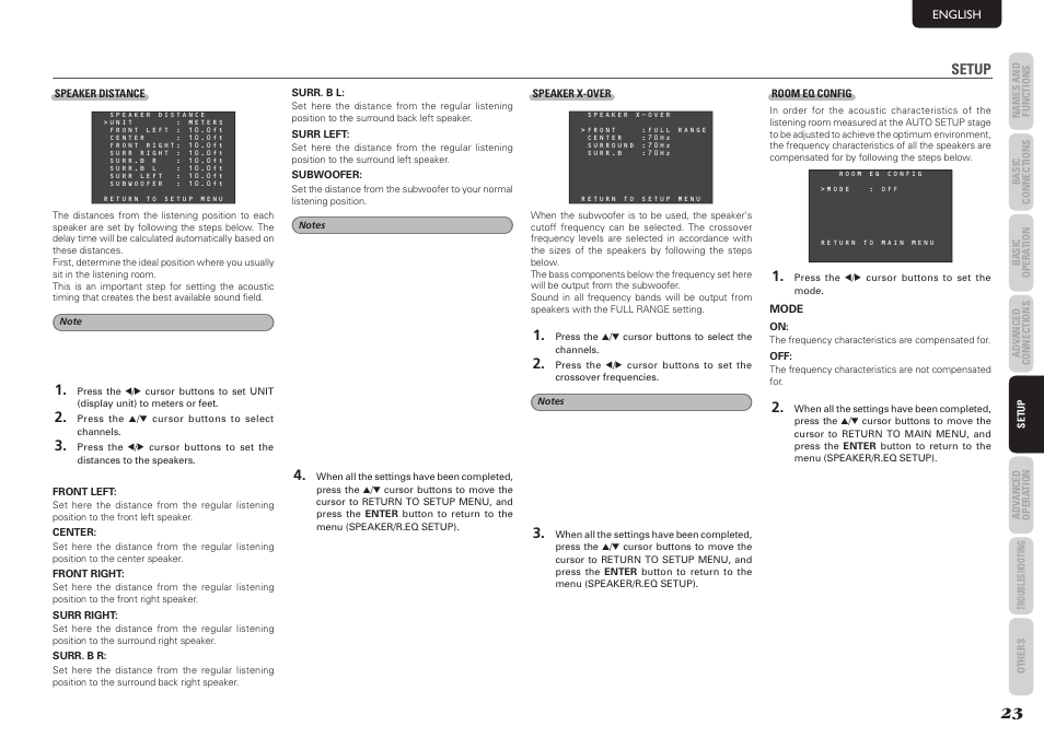 Setup | Marantz NR1501 User Manual | Page 27 / 50