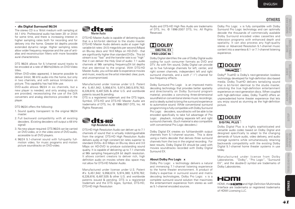 Others | Marantz NR1501 User Manual | Page 45 / 50