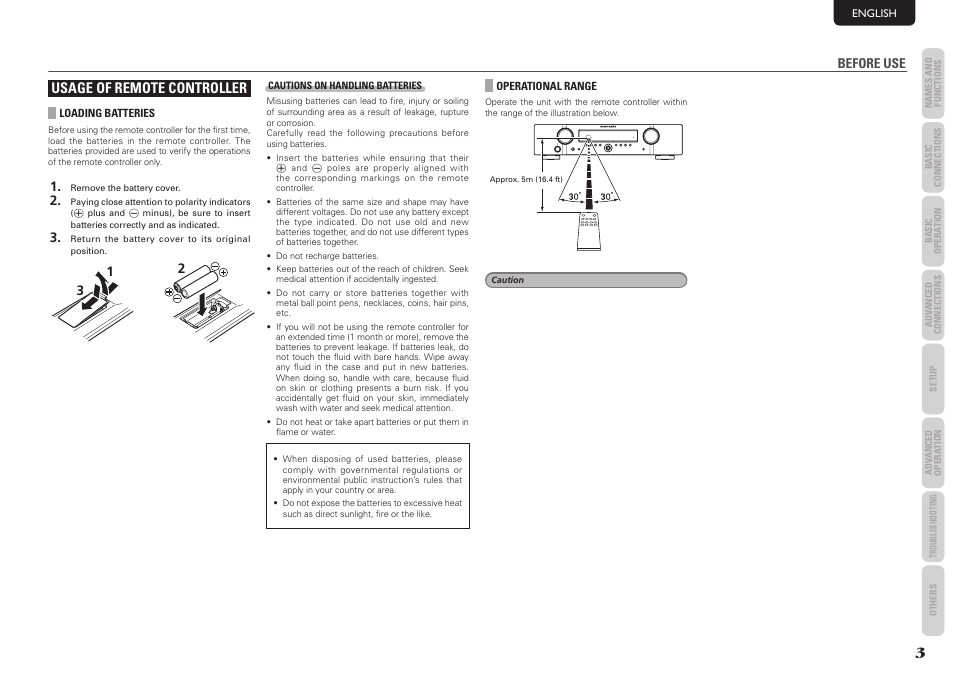 Usage of remote controller | Marantz NR1501 User Manual | Page 7 / 50