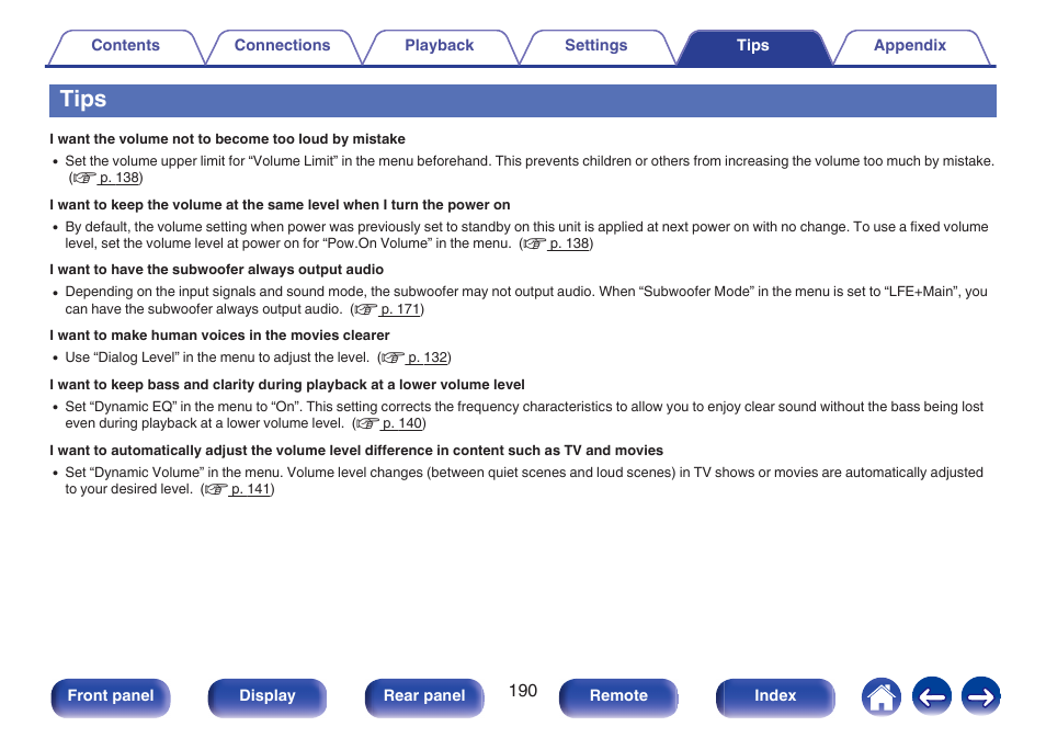 Tips | Marantz NR1506 User Manual | Page 190 / 249