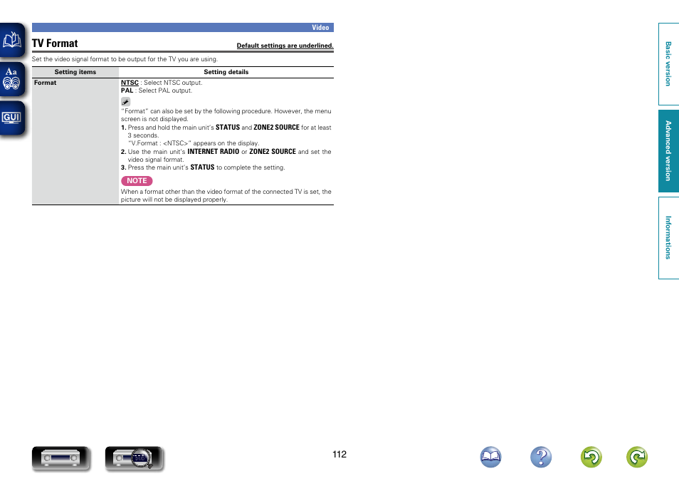 Tv format | Marantz NR1603 User Manual | Page 115 / 159