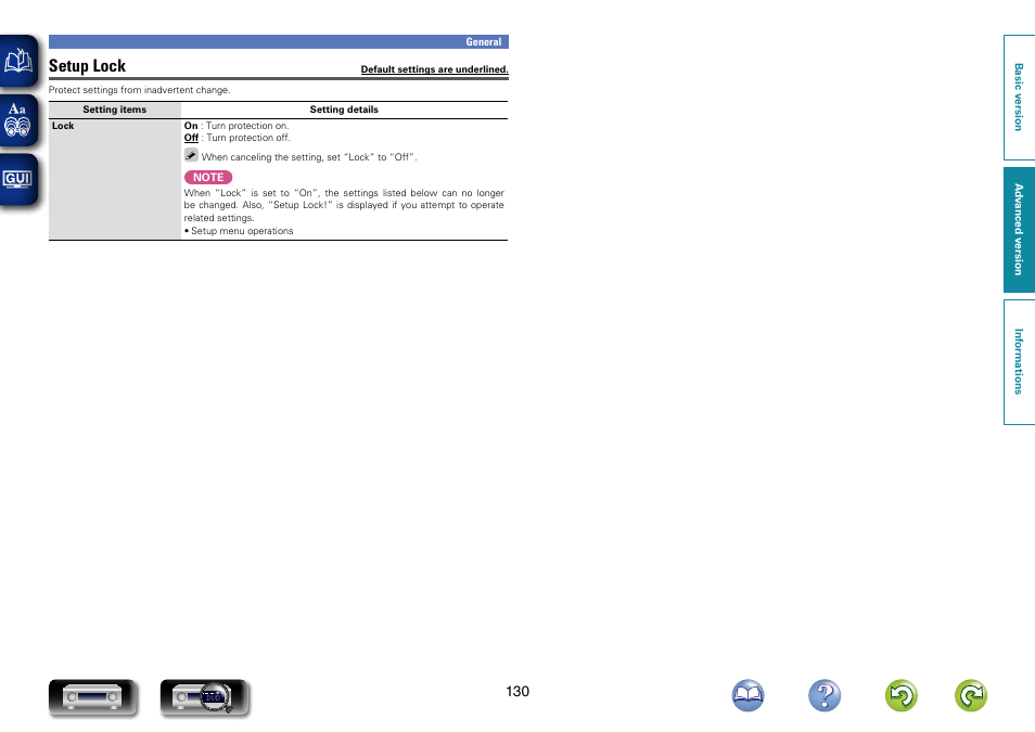 Setup lock | Marantz NR1603 User Manual | Page 133 / 159