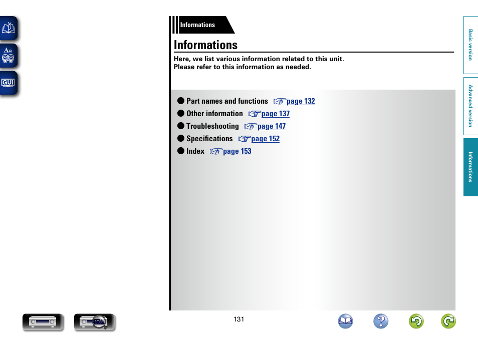 Informations | Marantz NR1603 User Manual | Page 134 / 159