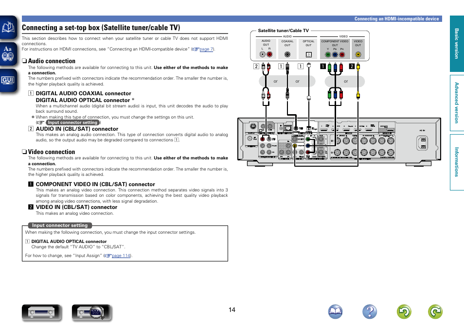 N audio connection, N video connection | Marantz NR1603 User Manual | Page 17 / 159