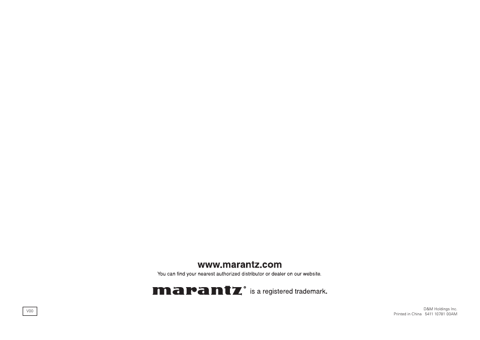 Marantz NR1603 Getting Started User Manual | Page 10 / 10