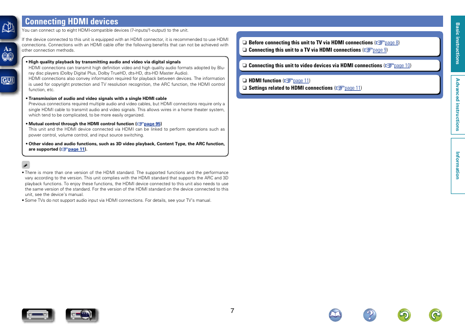 Connecting hdmi devices | Marantz NR1604 User Manual | Page 10 / 168