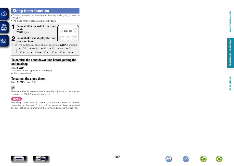 Sleep timer function, Sleep timer function”) | Marantz NR1604 User Manual | Page 105 / 168