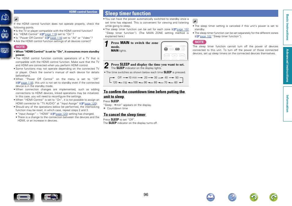 Sleep timer function | Marantz NR1604 User Manual | Page 99 / 168