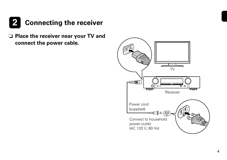 Connecting the receiver | Marantz NR1605 Quick Start User Manual | Page 5 / 11