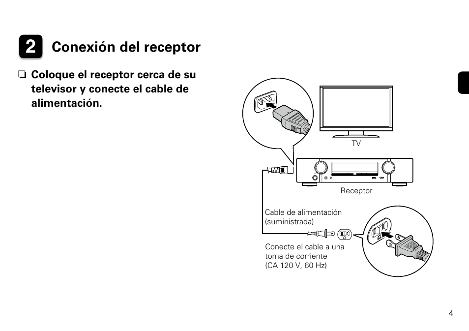 Conexión del receptor | Marantz NR1605 Quick Start User Manual | Page 5 / 11