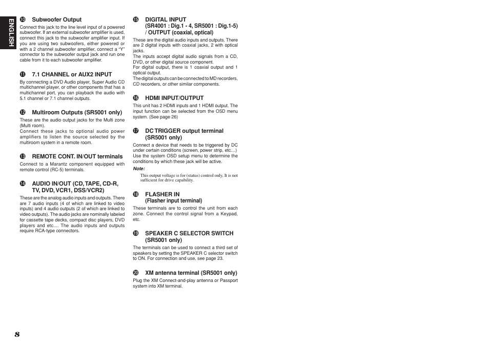 Marantz SR4001 User Manual | Page 11 / 56