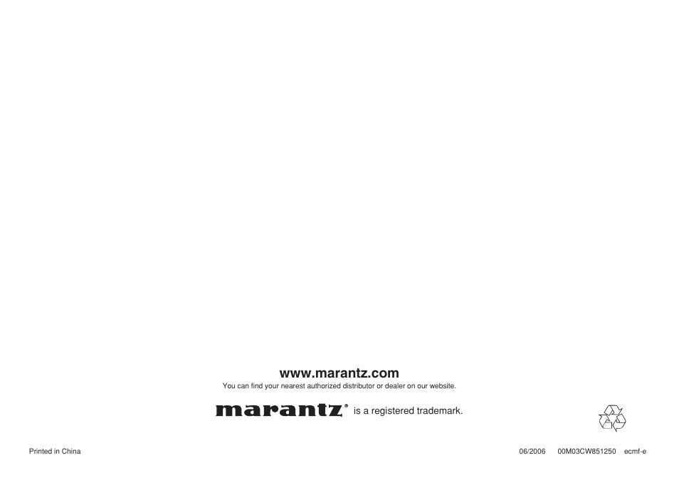 Marantz SR4001 User Manual | Page 56 / 56