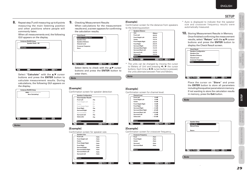 Setup, English, Example | Marantz SR5004 User Manual | Page 31 / 96