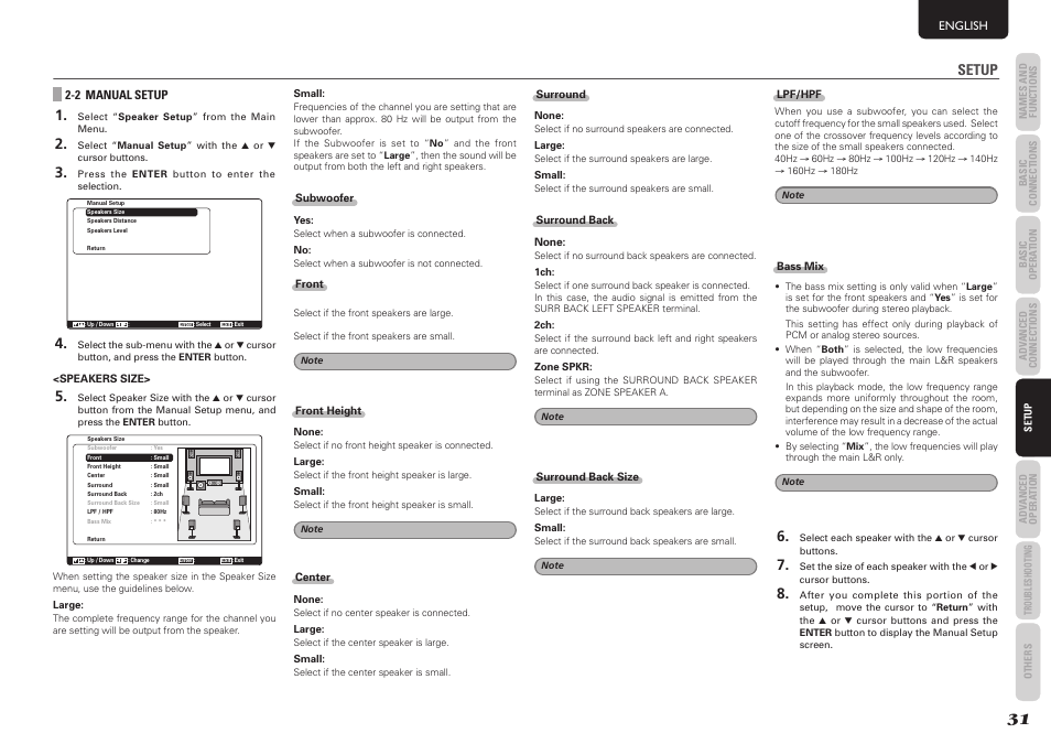 Setup | Marantz SR5004 User Manual | Page 33 / 96