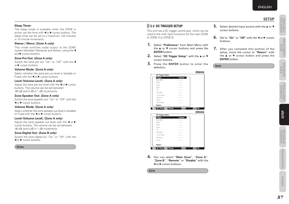 Setup | Marantz SR5004 User Manual | Page 39 / 96