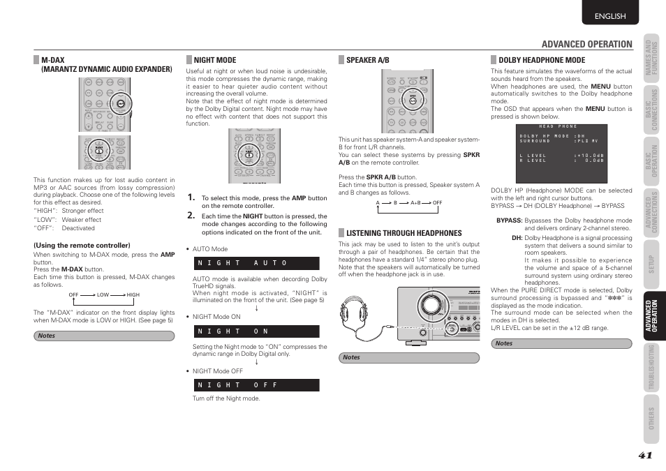 Advanced operation | Marantz SR5004 User Manual | Page 43 / 96