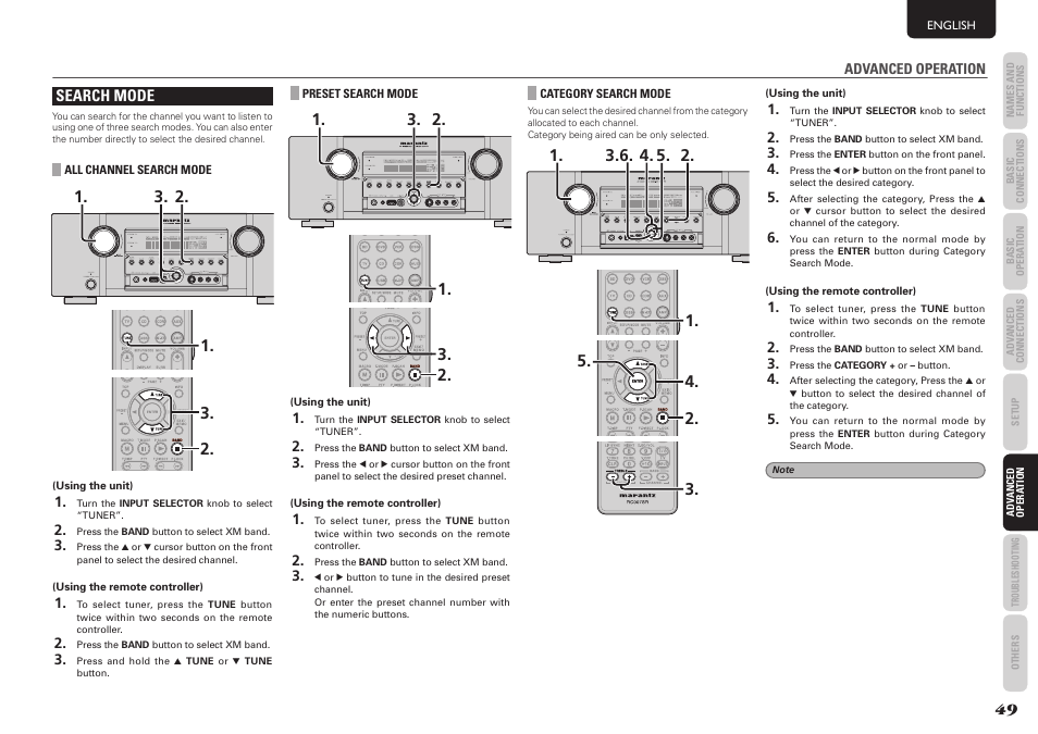 Search mode | Marantz SR5004 User Manual | Page 51 / 96