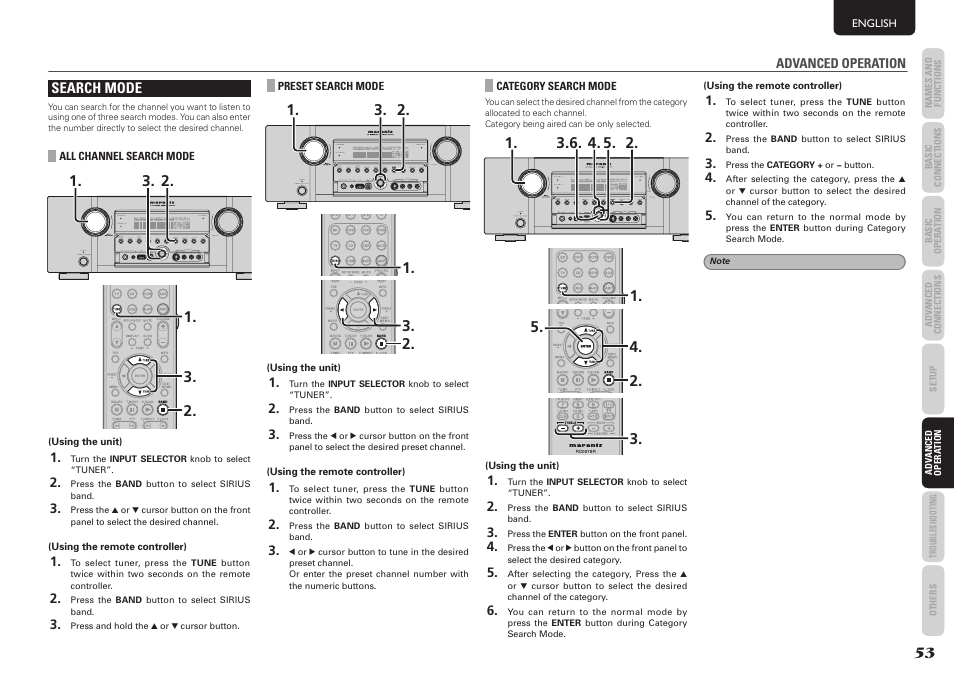 Search mode | Marantz SR5004 User Manual | Page 55 / 96