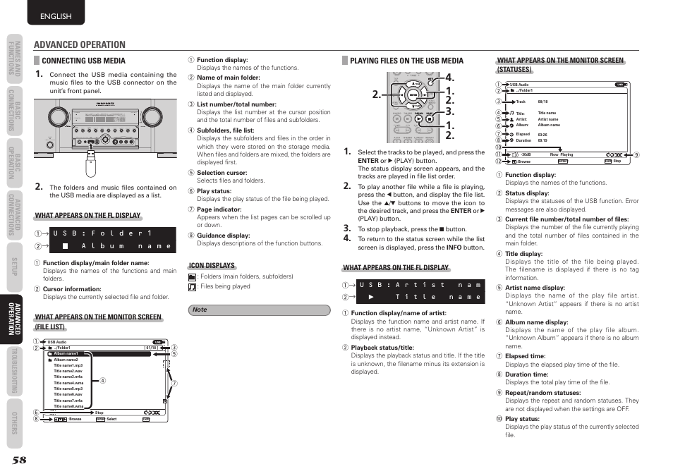 Advanced operation | Marantz SR5004 User Manual | Page 60 / 96