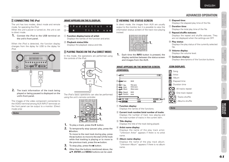 Advanced operation | Marantz SR5004 User Manual | Page 63 / 96