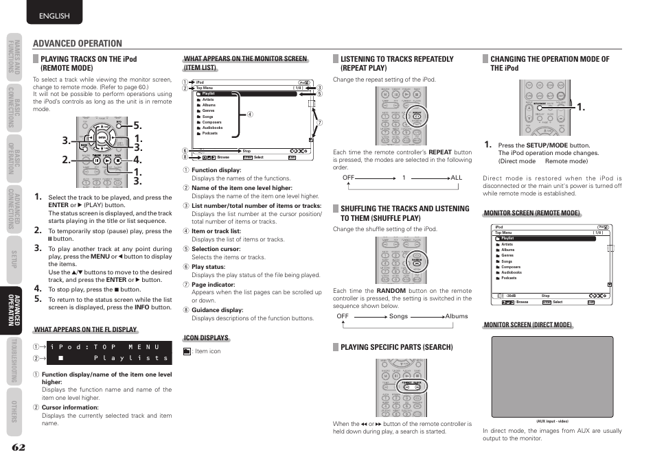 Advanced operation | Marantz SR5004 User Manual | Page 64 / 96