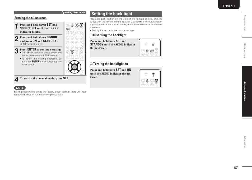 Setting the back light | Marantz SR5005 User Manual | Page 70 / 91