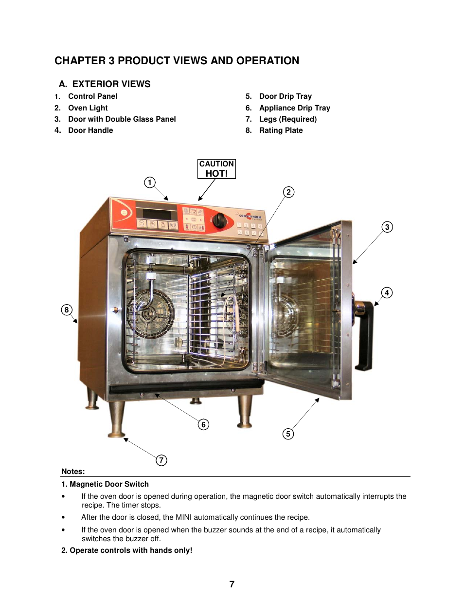 Chapter 3 product views and operation | Cleveland Range The MINI OES-6.08 User Manual | Page 13 / 51