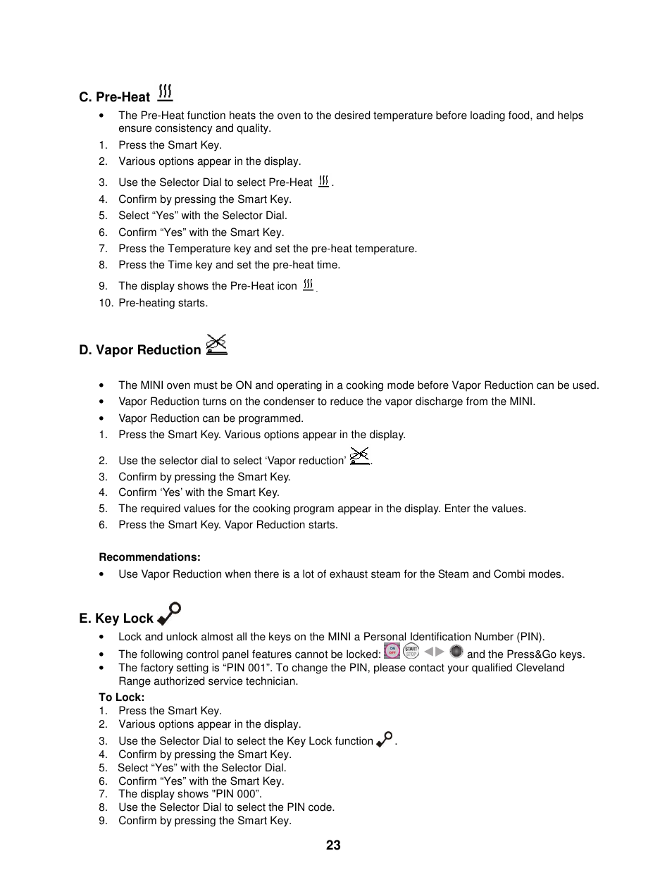 Cleveland Range The MINI OES-6.08 User Manual | Page 29 / 51