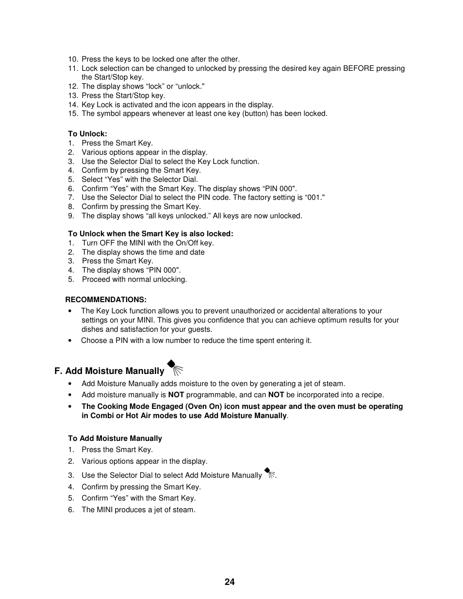 Cleveland Range The MINI OES-6.08 User Manual | Page 30 / 51