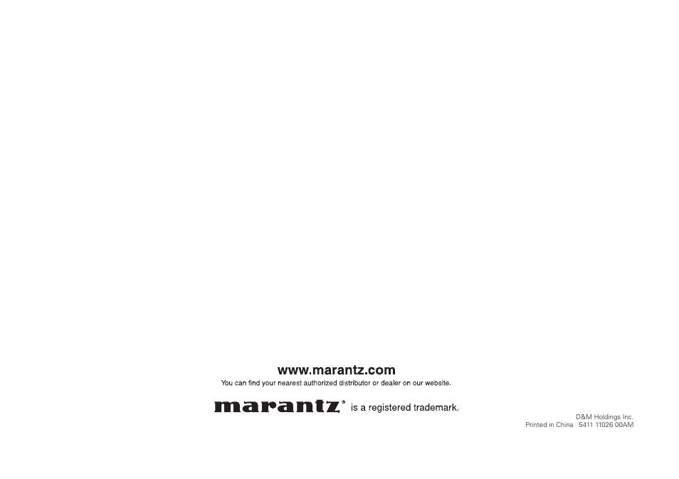 Marantz SR5008 Getting Started User Manual | Page 10 / 10