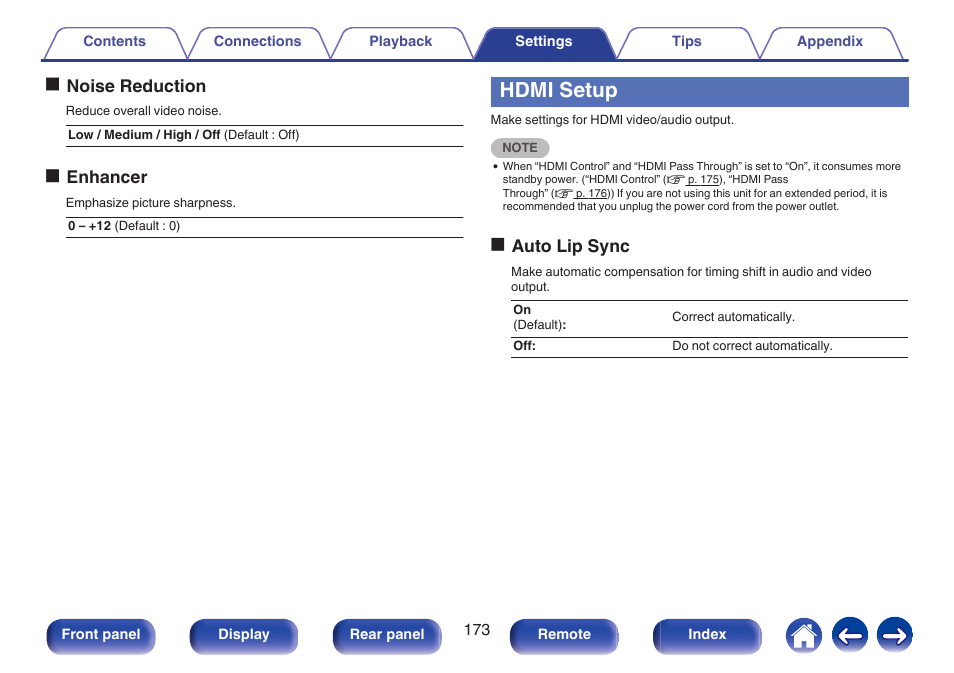 Hdmi setup | Marantz SR5010 User Manual | Page 173 / 295