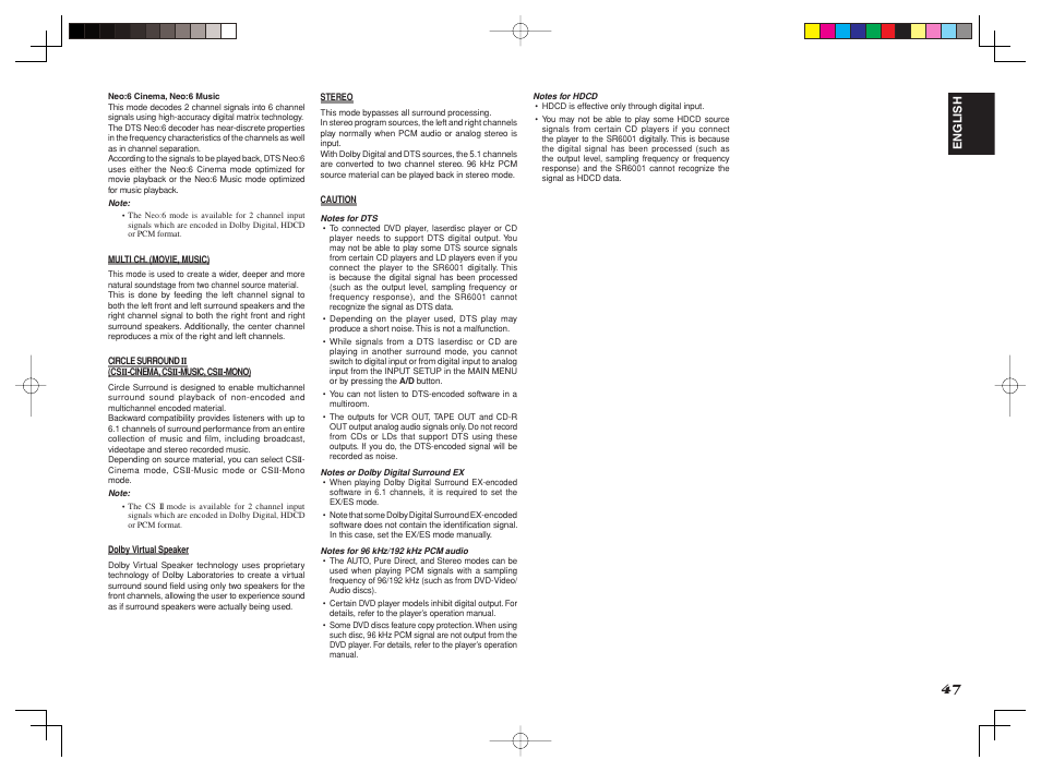 Marantz SR6001 User Manual | Page 50 / 71