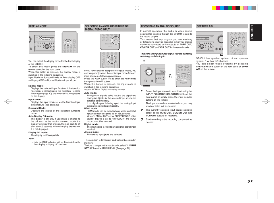 Tuning preset, P.scan t.mode | Marantz SR6001 User Manual | Page 54 / 71