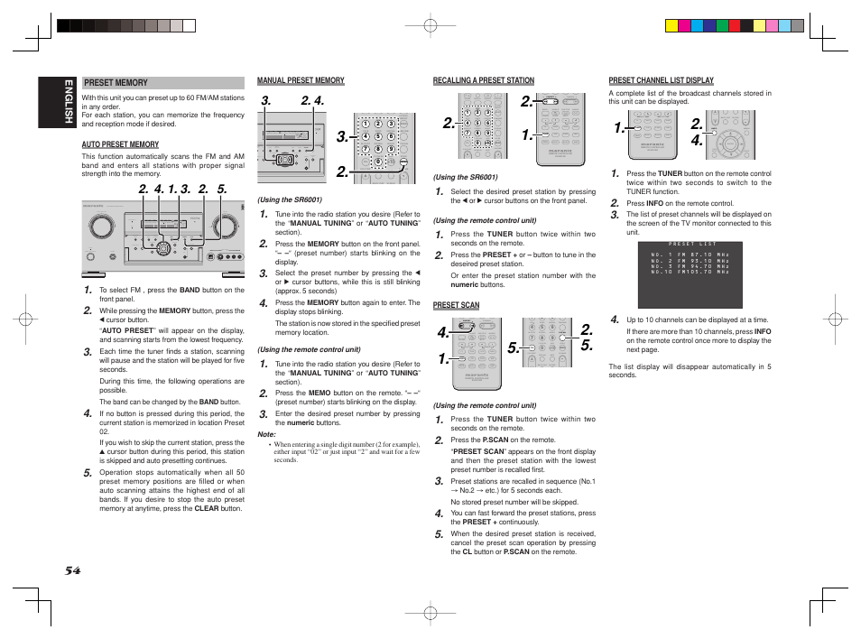 P.scan cat t.mode, Tuning preset, Cat p.scan cat t.mode | Marantz SR6001 User Manual | Page 57 / 71