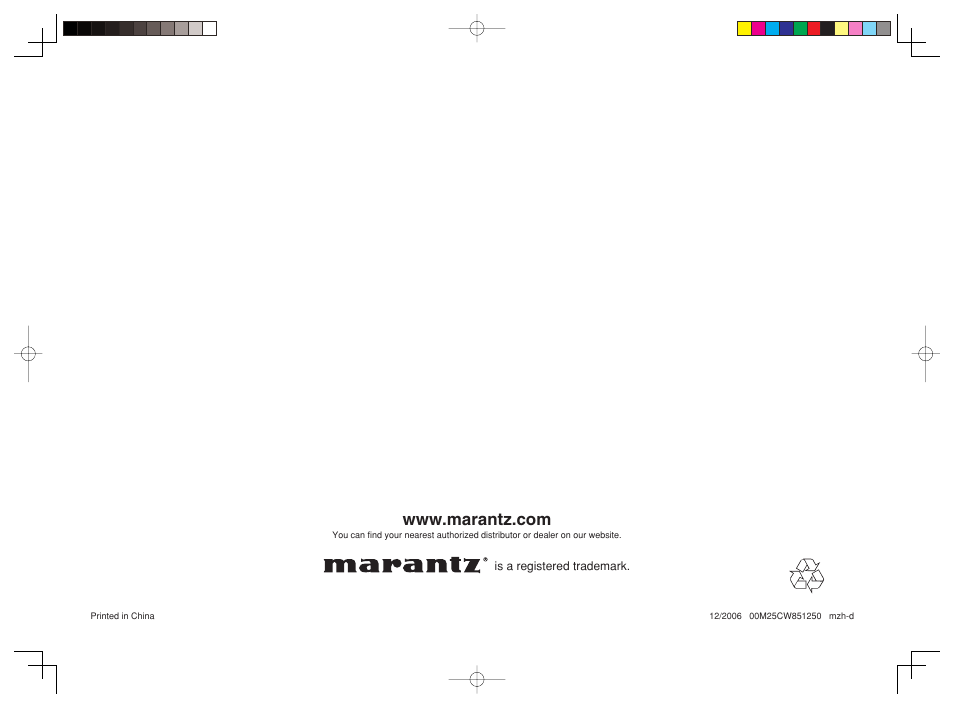 Marantz SR6001 User Manual | Page 71 / 71