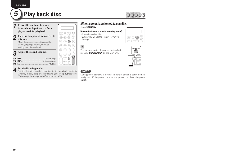 Play back disc | Marantz SR6005 User Manual | Page 16 / 104