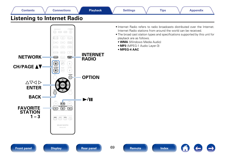 Listening to internet radio | Marantz SR6008 User Manual | Page 69 / 247