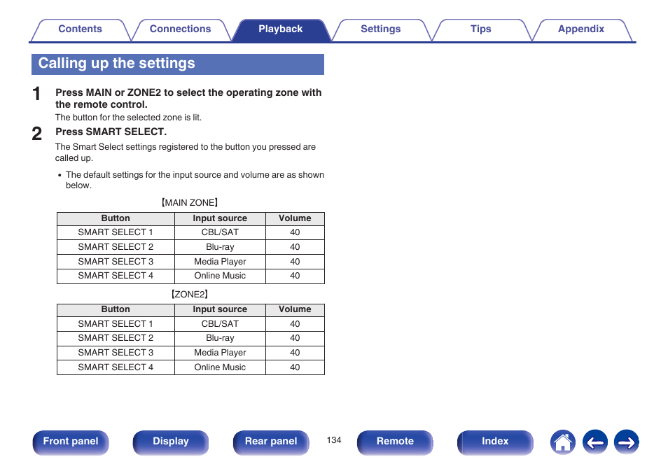 Calling up the settings | Marantz SR6009 User Manual | Page 134 / 282