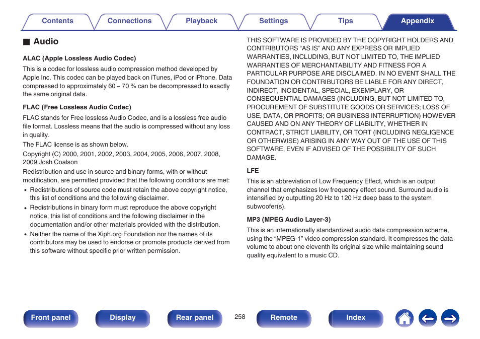 O audio | Marantz SR6009 User Manual | Page 258 / 282