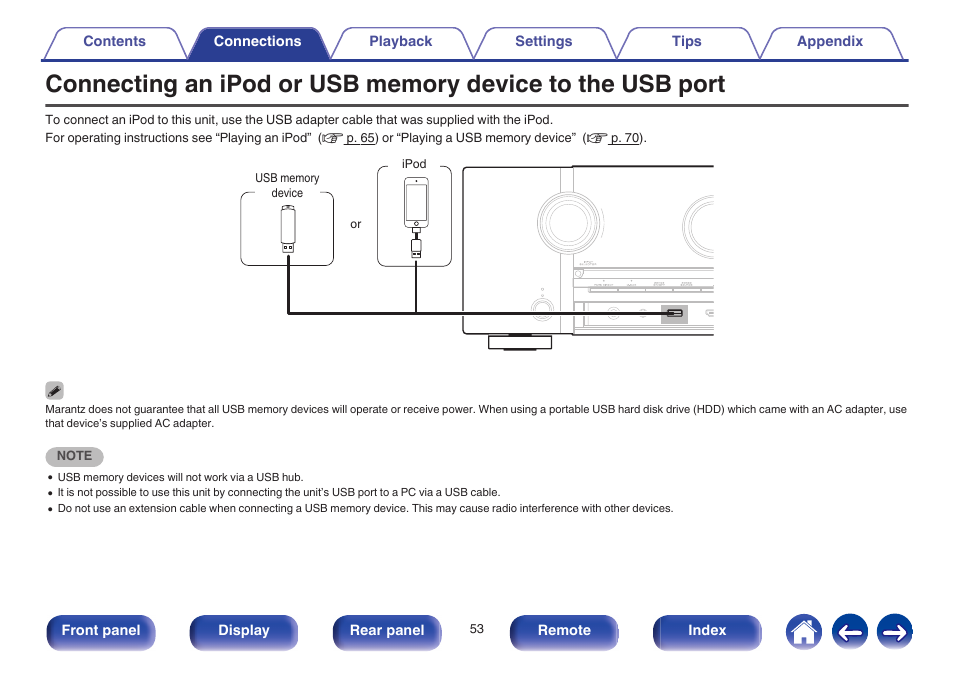 V p. 53) | Marantz SR6009 User Manual | Page 53 / 282