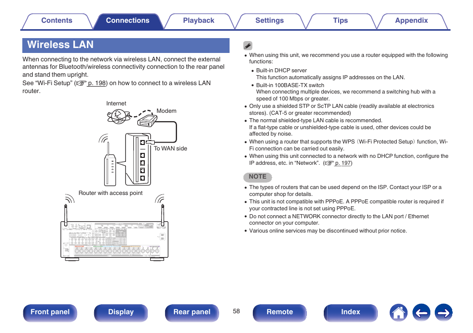 Wireless lan | Marantz SR6009 User Manual | Page 58 / 282