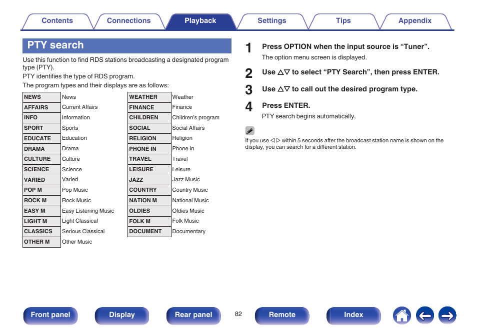 Pty search, Pty search” (v p. 82) | Marantz SR6009 User Manual | Page 82 / 282