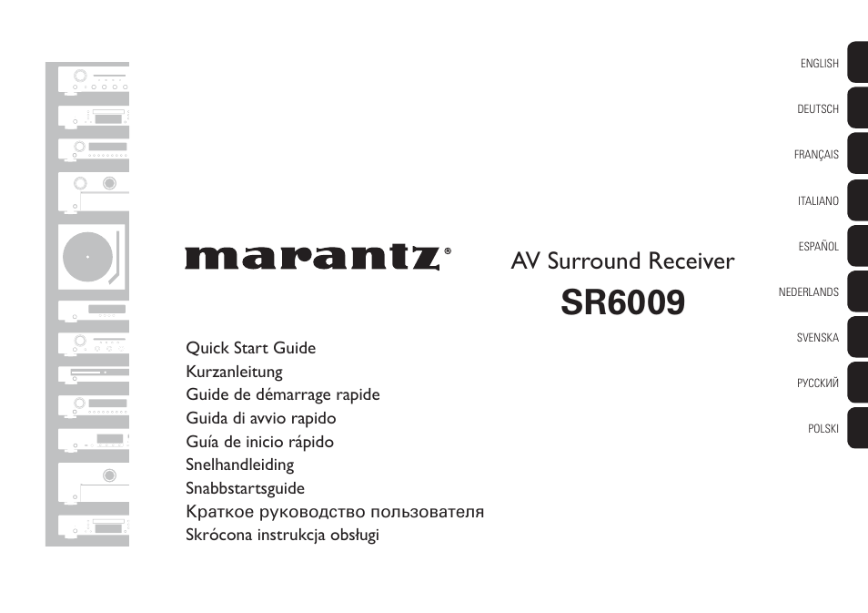 Marantz SR6009 Quick Start User Manual | 12 pages