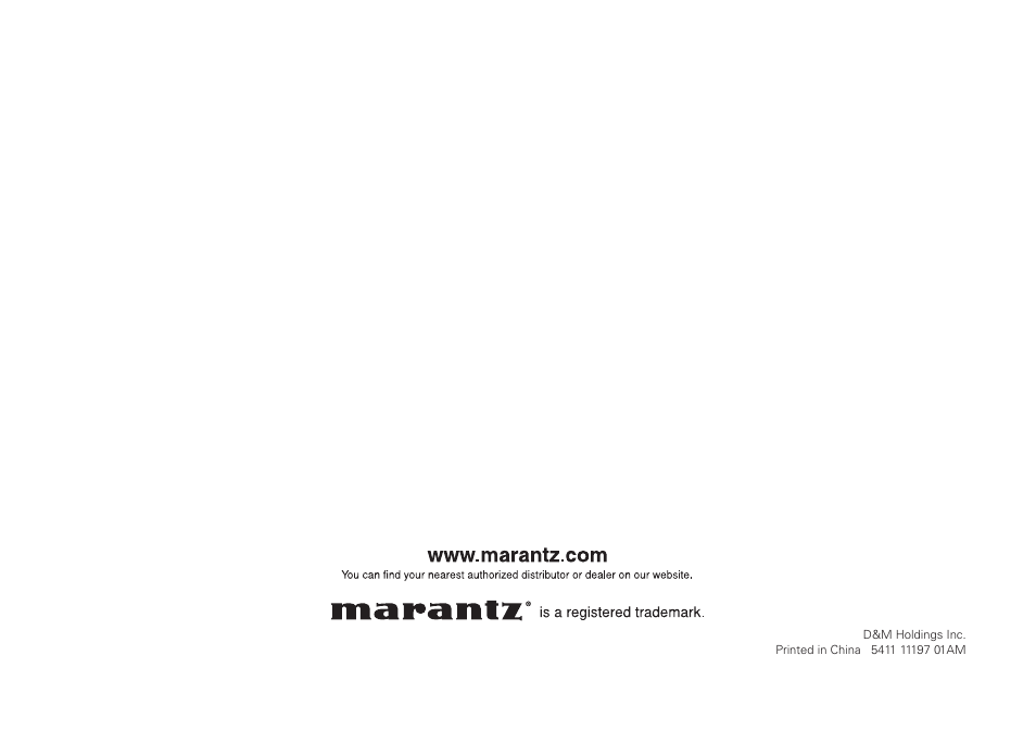 Marantz SR6009 Quick Start User Manual | Page 12 / 12