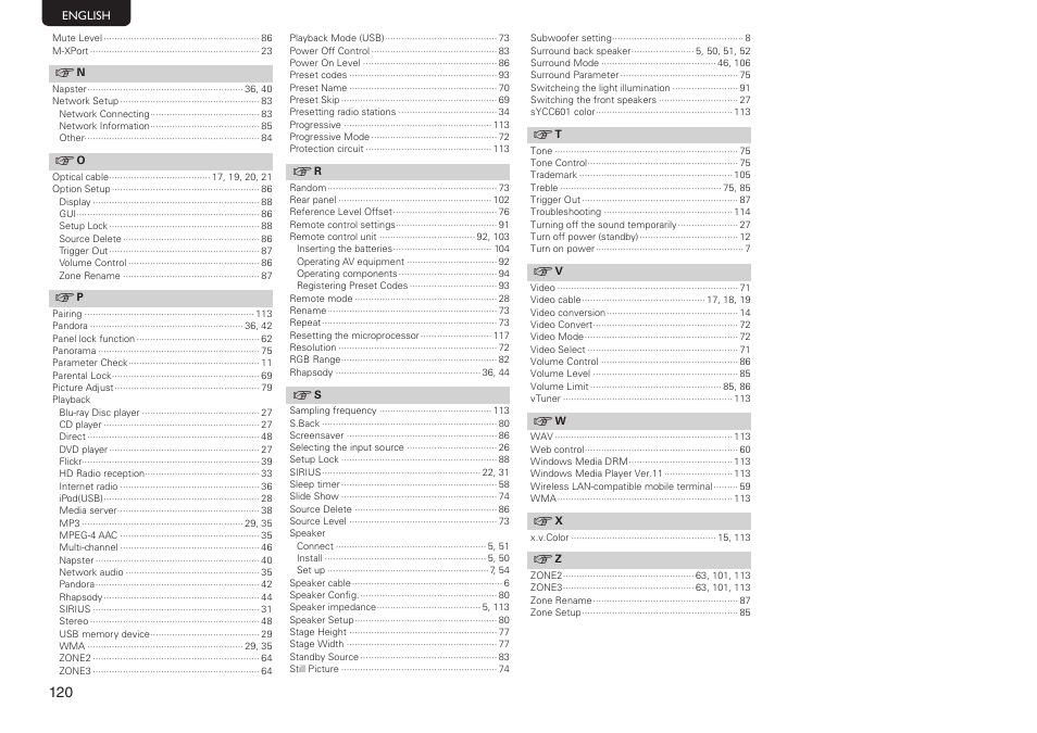 Marantz SR7005 User Manual | Page 124 / 128