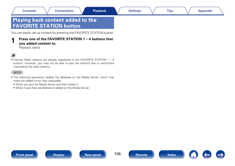 Playing back content added | Marantz SR7008 User Manual | Page 106 / 286