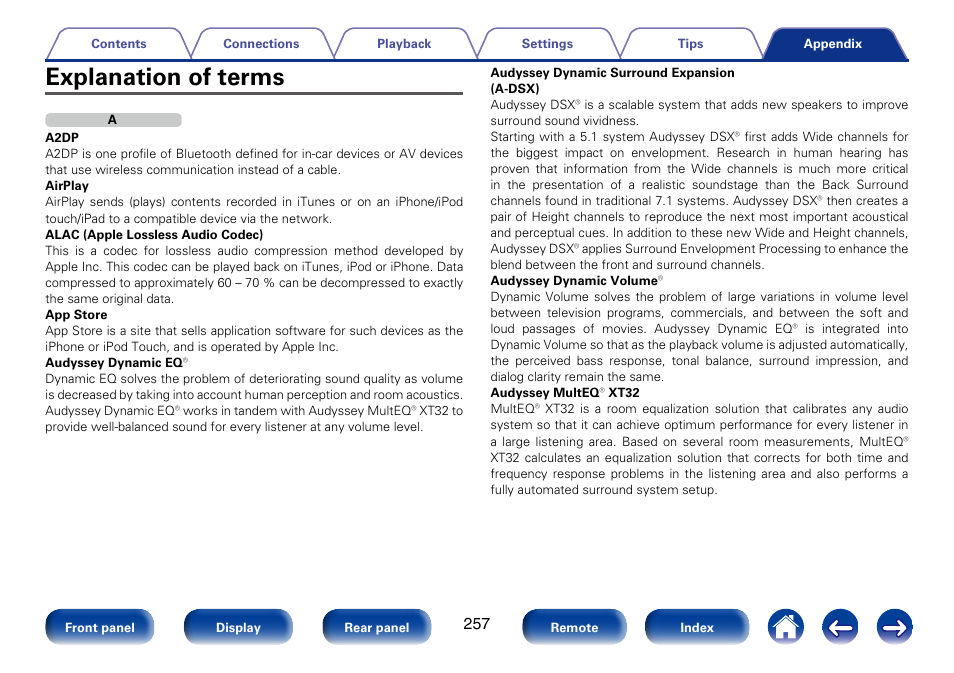 Explanation of terms | Marantz SR7008 User Manual | Page 257 / 286