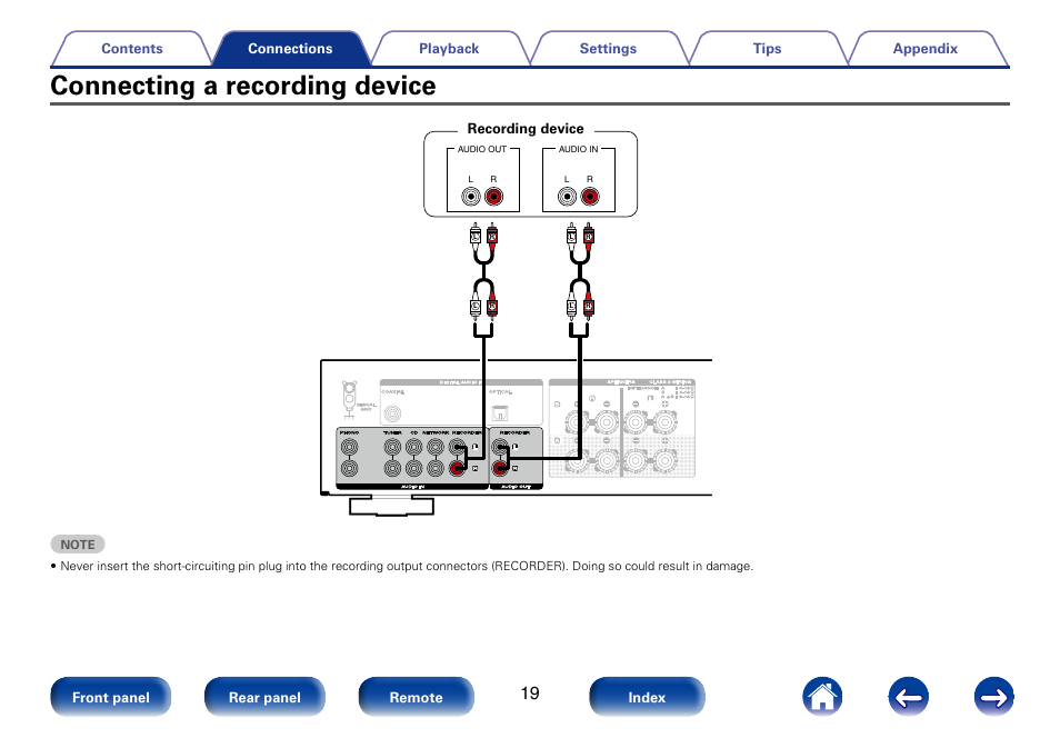 Connecting a recording device | Marantz PM6005 User Manual | Page 19 / 44
