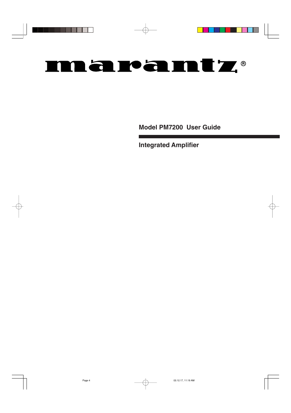 Marantz PM7200 User Manual | 18 pages