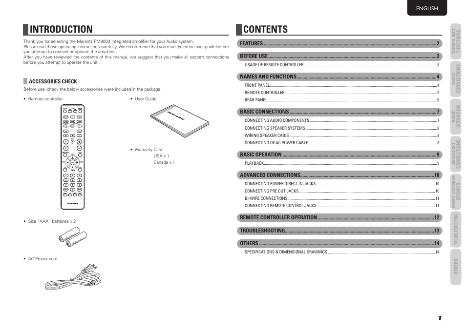 Marantz PM8003 User Manual | Page 4 / 19